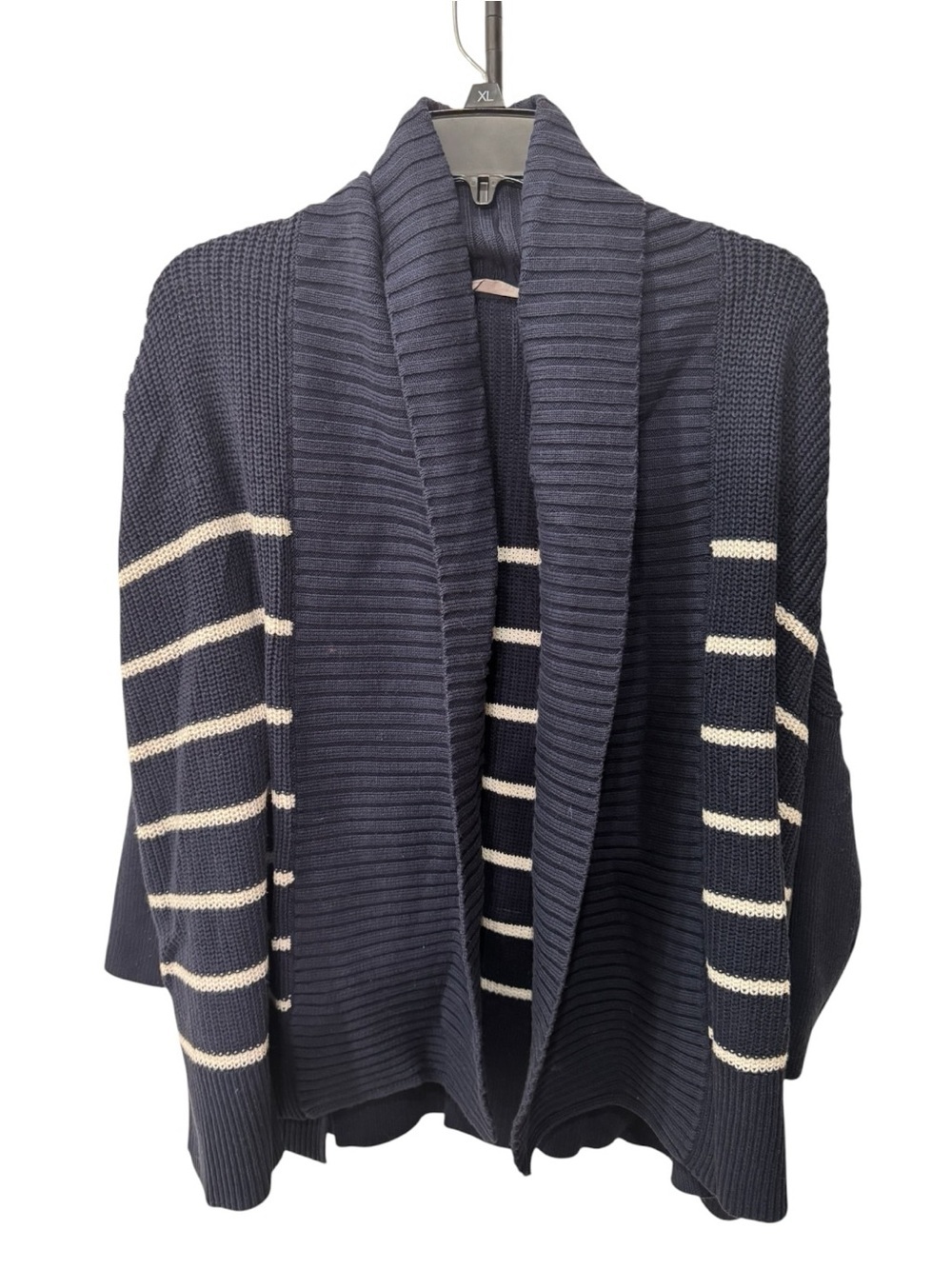 Athleta Striped Peaceful Wrap Cardigan in navy and white size XXS